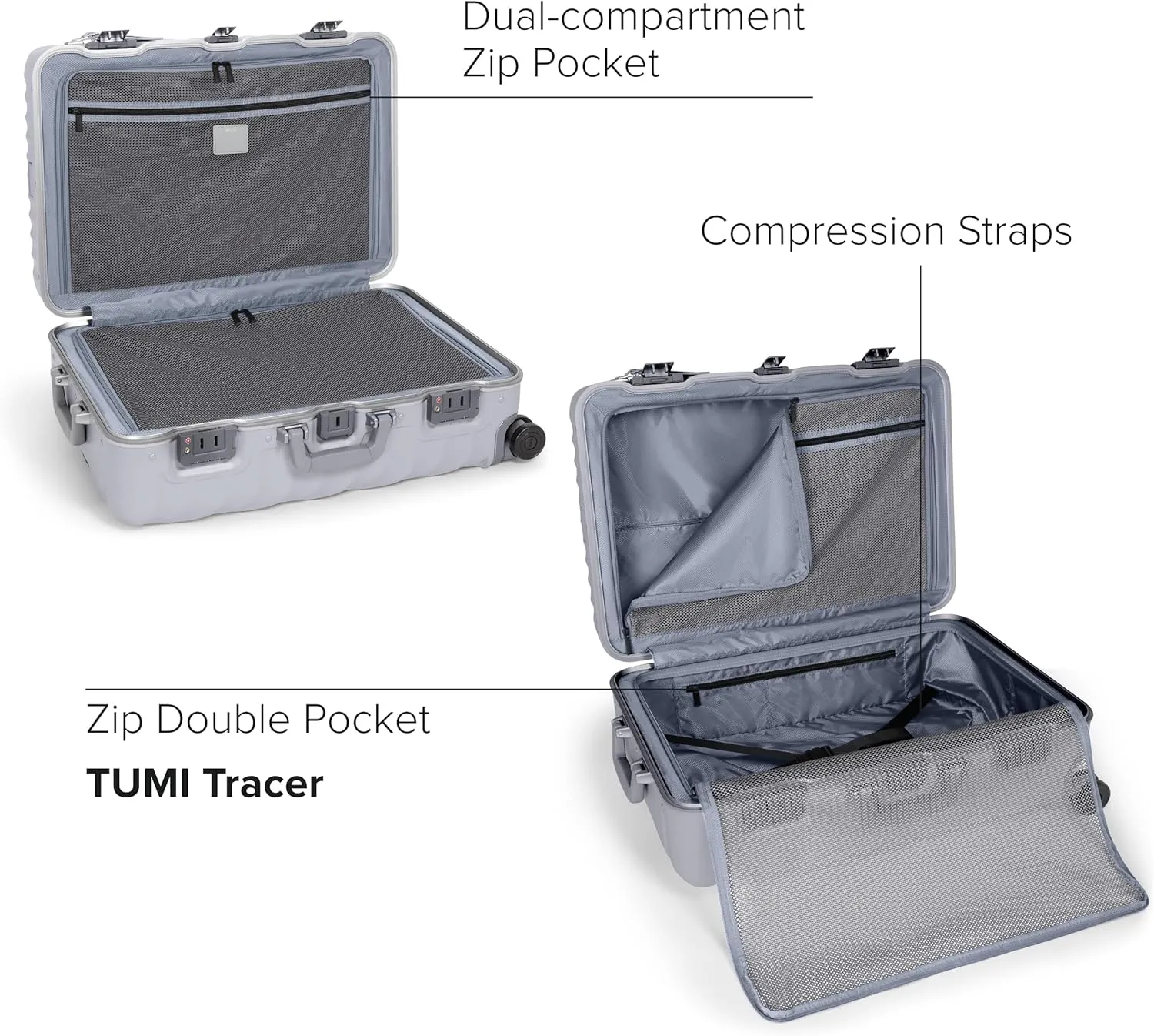 TUMI - 19 Degree Frame 4 Wheel Luggage - Lightweight and Highly Durable, Modern Design, Double-Lock Closure Hard Shell Men's and Women's Suitcase - 26" Short Trip Packing Case, Pearl Grey Texture