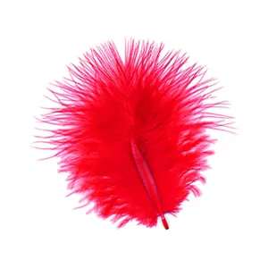 TURKEY MARABOU FEATHERS 1-4"  - RED