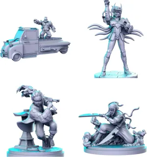 TYL Anime 13 Unpainted Miniature for War Gaming | RPG Scale Figures, Detailed Tabletop Board Game Accessories | Realistic Tabletop Miniatures (Combo of 4, 32mm)