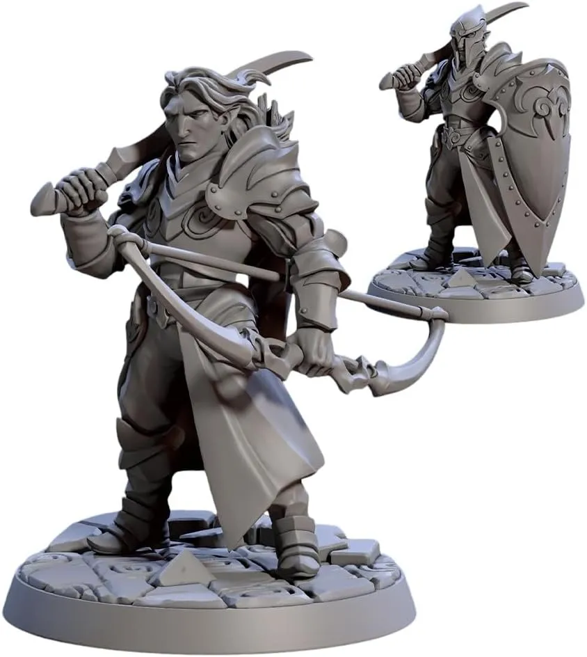 TYL Noble Alfar Knights Unpainted Miniature for War Gaming | RPG Scale Figures, Detailed Tabletop Board Game Accessories | Realistic Tabletop Miniatures (Combo of 6, 32mm)