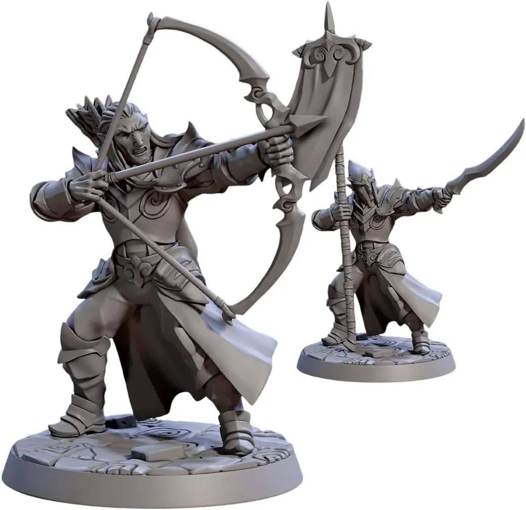 TYL Noble Alfar Knights Unpainted Miniature for War Gaming | RPG Scale Figures, Detailed Tabletop Board Game Accessories | Realistic Tabletop Miniatures (Combo of 6, 32mm)