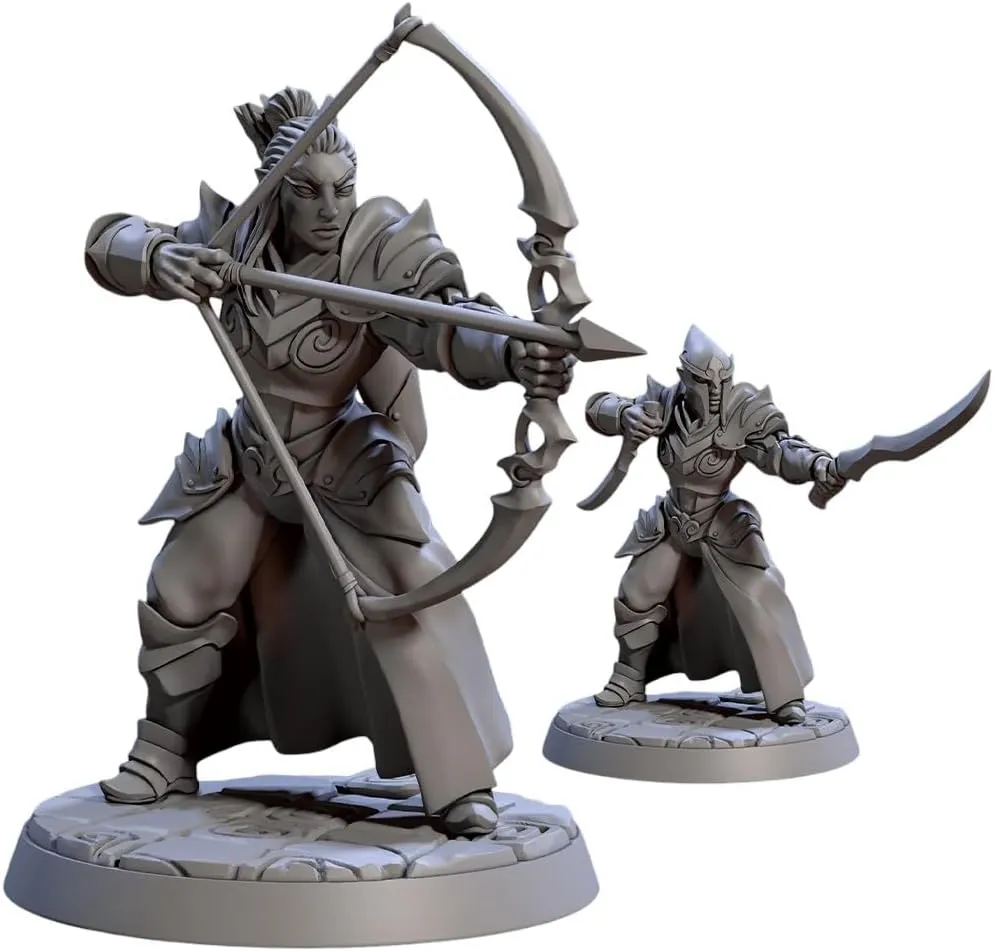 TYL Noble Alfar Knights Unpainted Miniature for War Gaming | RPG Scale Figures, Detailed Tabletop Board Game Accessories | Realistic Tabletop Miniatures (Combo of 6, 32mm)
