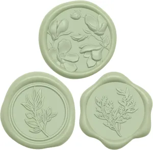 UNIQOOO Wax Seal Stickers - (3 Designs in 1 Pack) Wedding Invitation Envelope Seal Stickers, 60 Pcs Self-Adhesive Stickers, Perfect for Invitation, Christmas, Gift Wrapping (Sage Green)