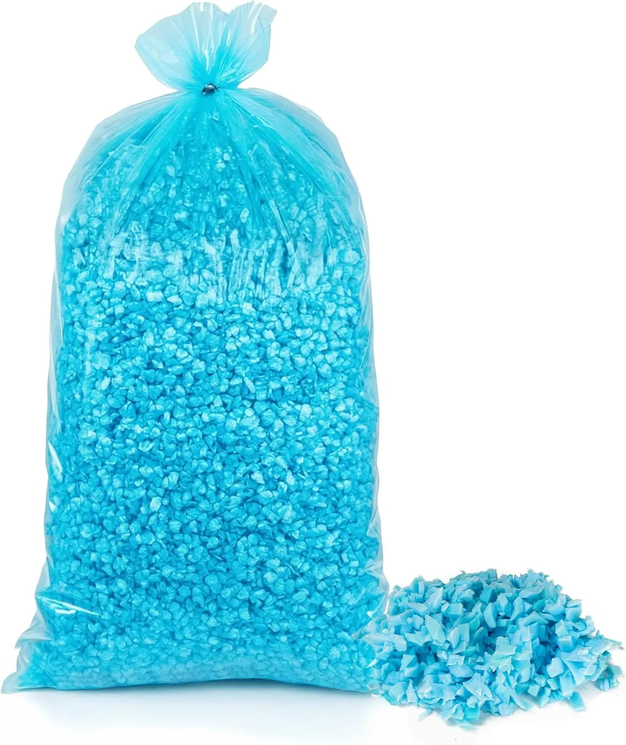 Uptotop 12LB Shredded Memory Foam Filling, Bean Bag Filler Foam Refill Pillow Stuffing Foam, Soft Stuffing for Dog Bed Couch Cushion Chair Arts Crafts, Added Gel Particles (Blue)