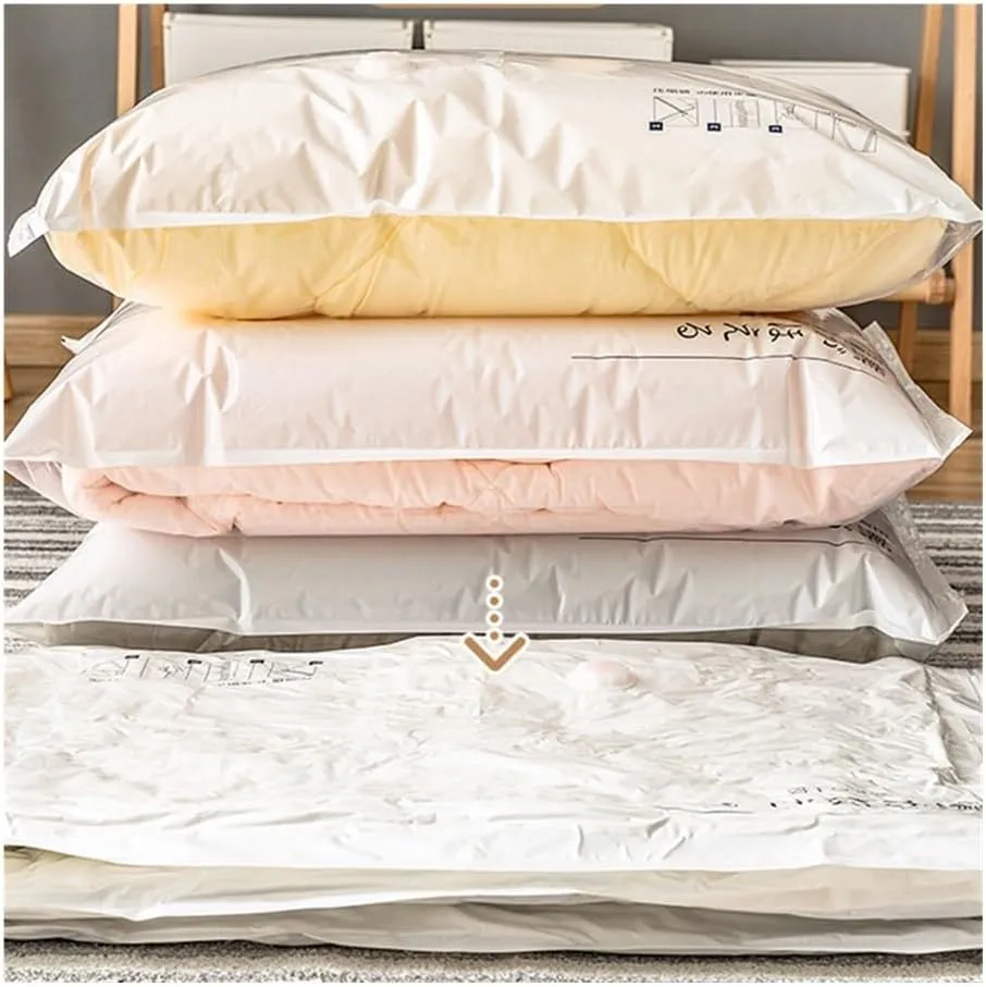 Vacuum Storage Bag Pumping Cotton Quilt Compression Bag Packing Finishing Vacuum Bag Thickening Clothes Storage Bag(Feather,60 X 80cm)