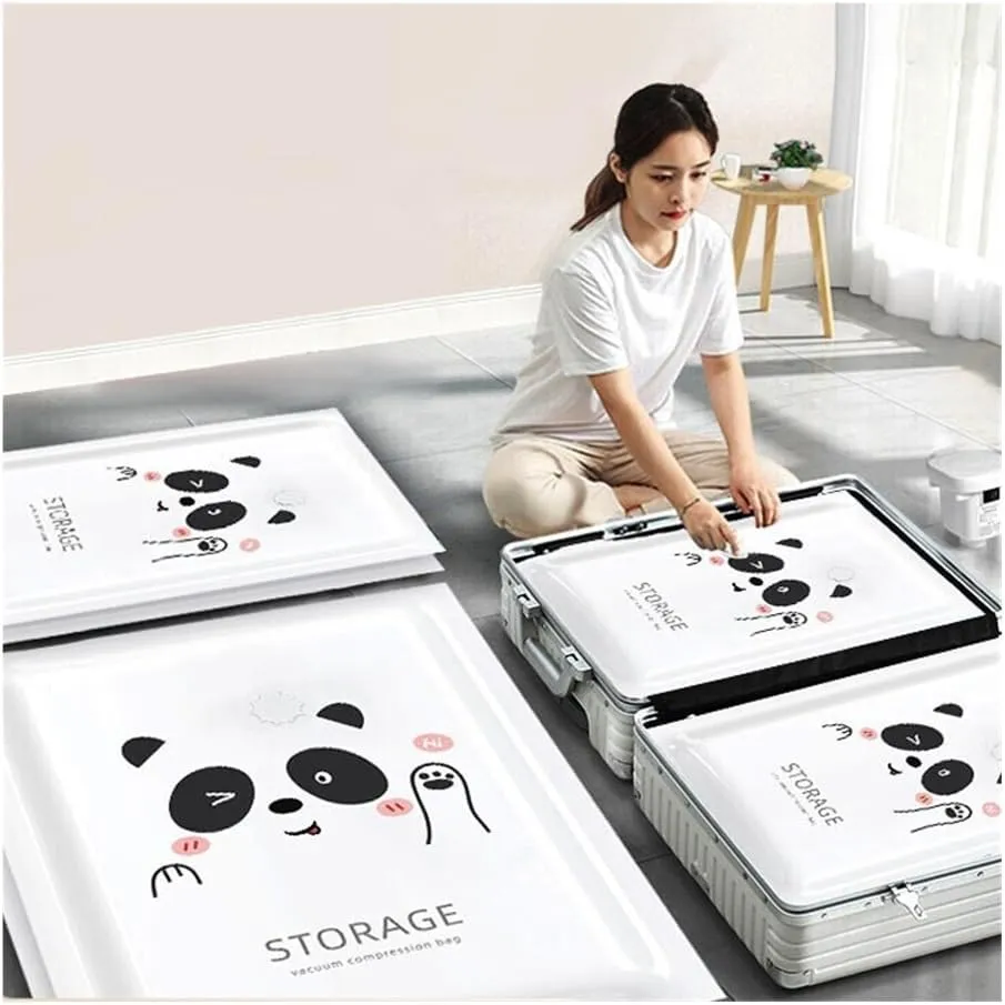 Vacuum Storage Bag Pumping Cotton Quilt Compression Bag Packing Finishing Vacuum Bag Thickening Clothes Storage Bag(Feather,60 X 80cm)