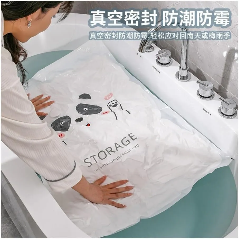 Vacuum Storage Bag Pumping Cotton Quilt Compression Bag Packing Finishing Vacuum Bag Thickening Clothes Storage Bag(Feather,60 X 80cm)