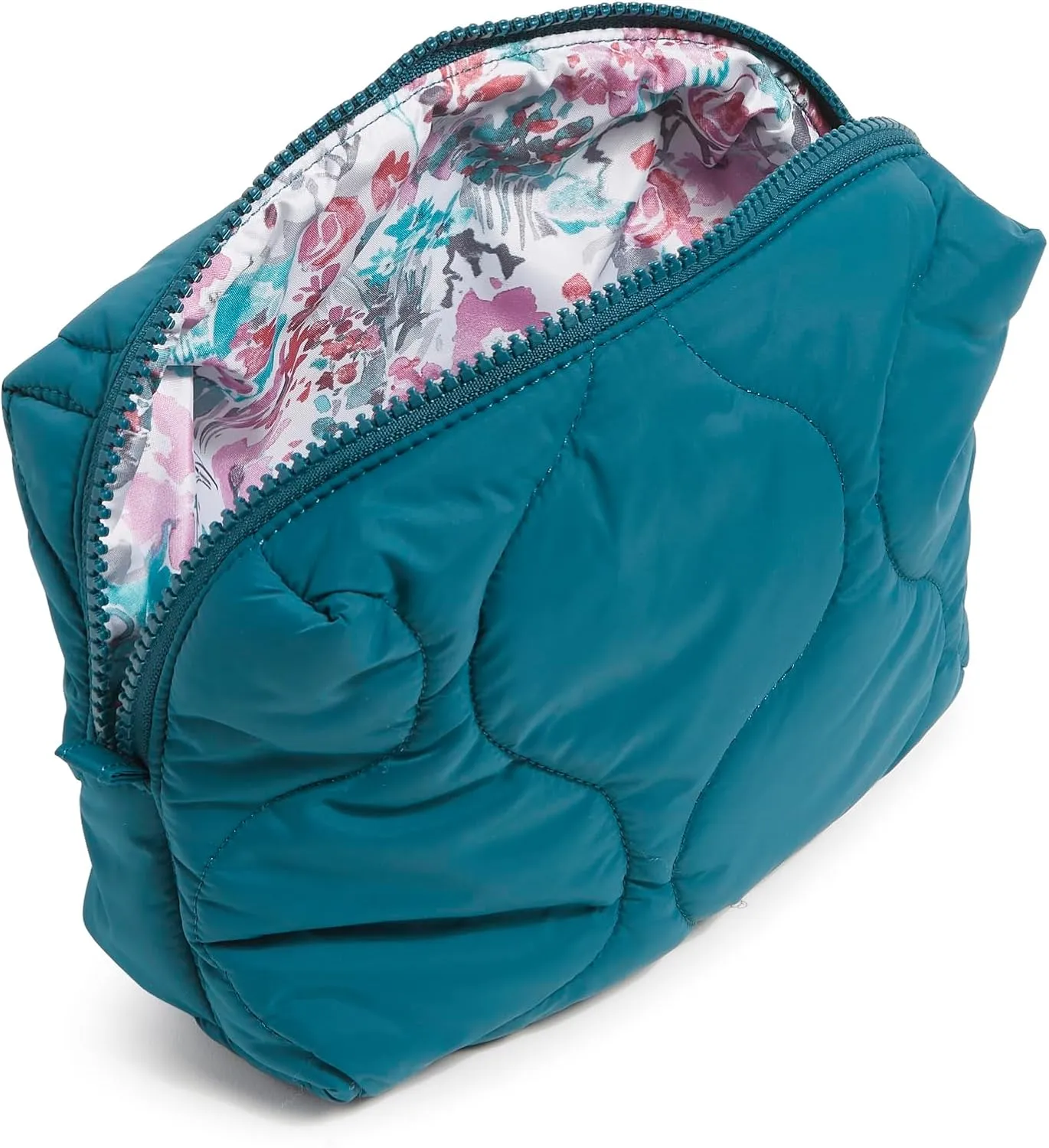 Vera Bradley Women's Featherweight Medium Cosmetic Makeup Organizer Bag, Peacock Feather, One Size
