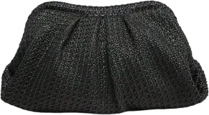 Verdusa Women's Straw Woven Clutch Handbags Ruched Cloud Purse