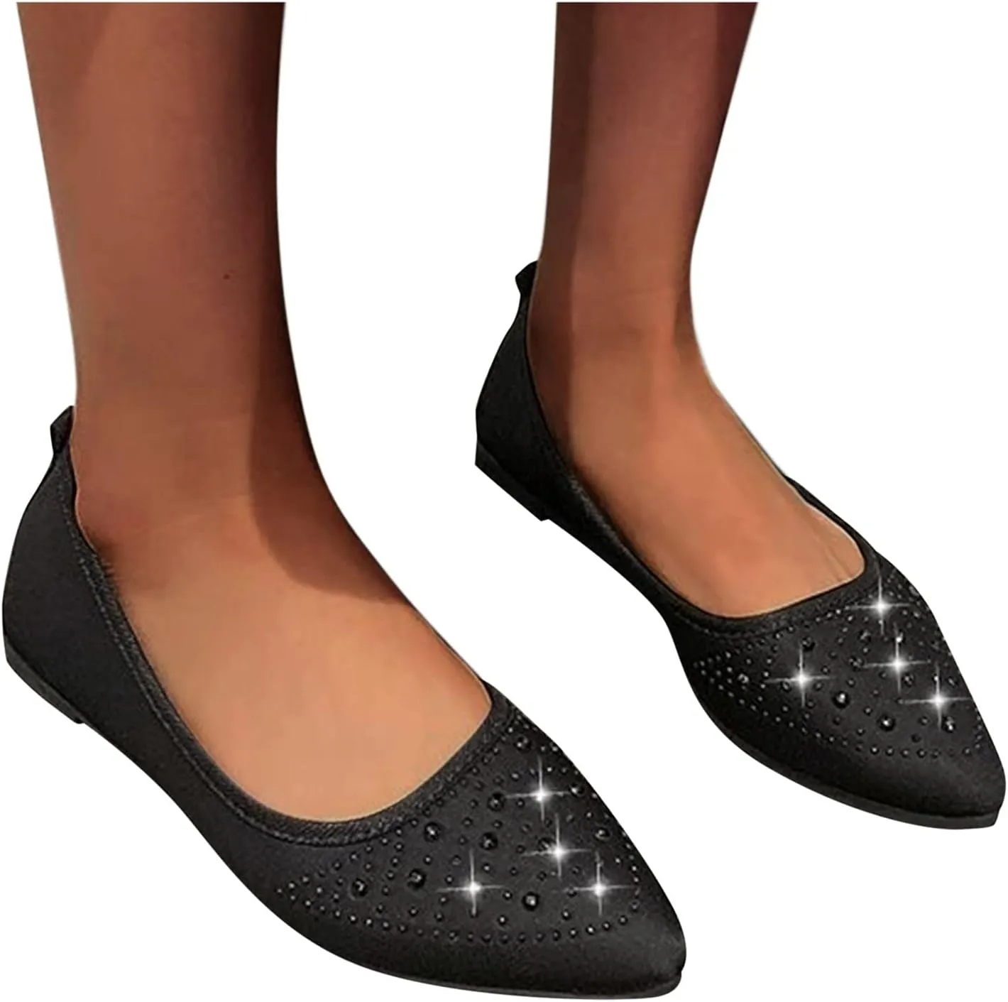 VESNIBA Women Girls Solid Big Size Slip On Flat Shallow Comfort Casual Single Shoes Womens Sandals Size