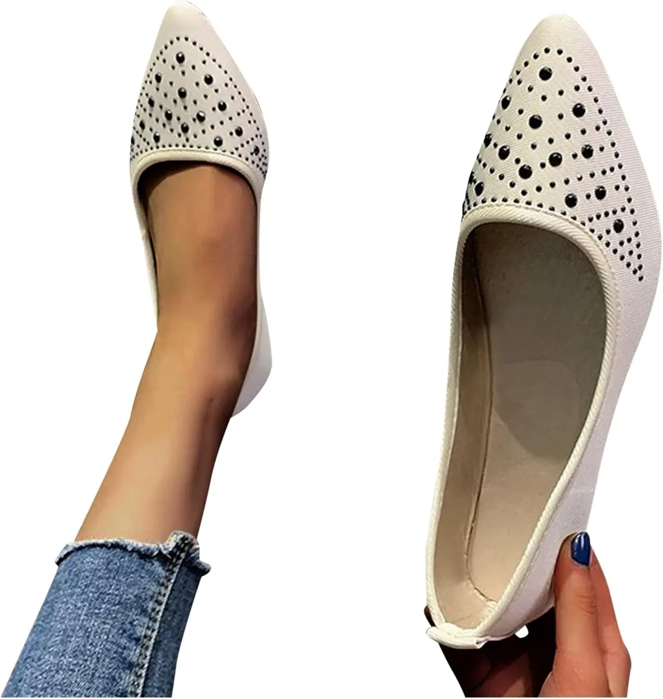VESNIBA Women Girls Solid Big Size Slip On Flat Shallow Comfort Casual Single Shoes Womens Sandals Size