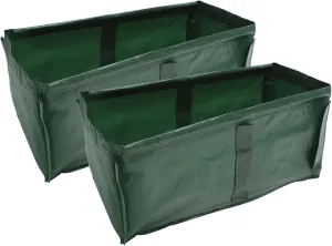 VICASKY 2pcs Breathable Vegetable Planting Containers Rectangular Fabric Grow Bags for Potatoes Tomatoes and Flowers Washable Durable and Reusable Gardening