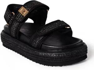 vimitty Hand-Woven Raffia Platform Sandals Adjustable Buckle Strap Comfortable Summer Beach Open Toe Slingback Sandals for Women