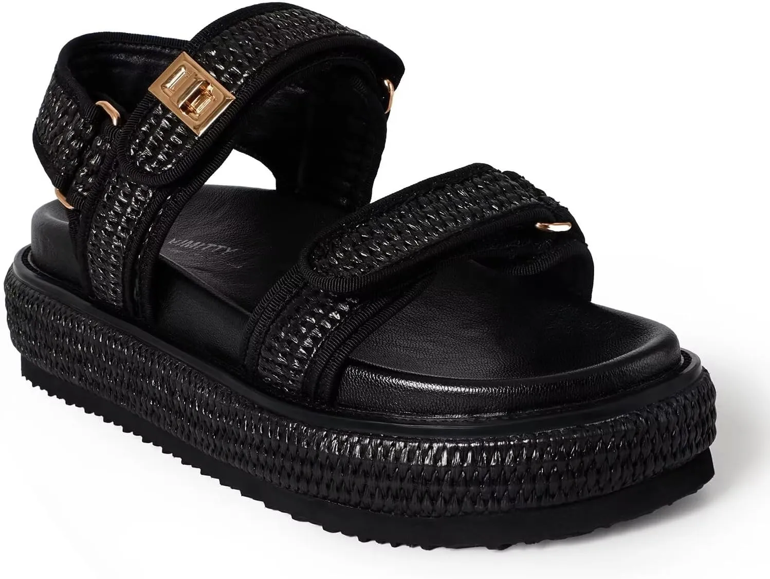 vimitty Hand-Woven Raffia Platform Sandals Adjustable Buckle Strap Comfortable Summer Beach Open Toe Slingback Sandals for Women