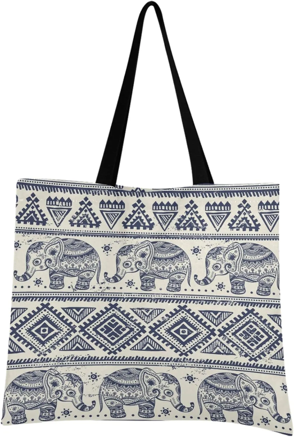visesunny Women Extra Large Tote Bag Elephant Exotic Shoulder Bags Ladies Beach Travel Reusable Grocery Shopping Portable Storage Handbag