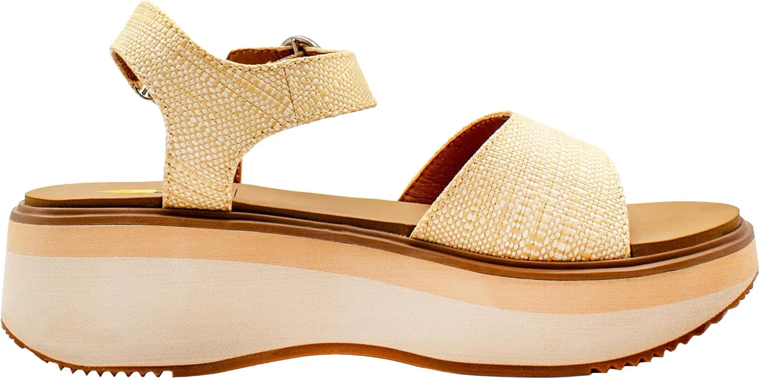 VOLATILE Womens Porcini Casual Sandals Casual Mid Heel 2-3" - Beige