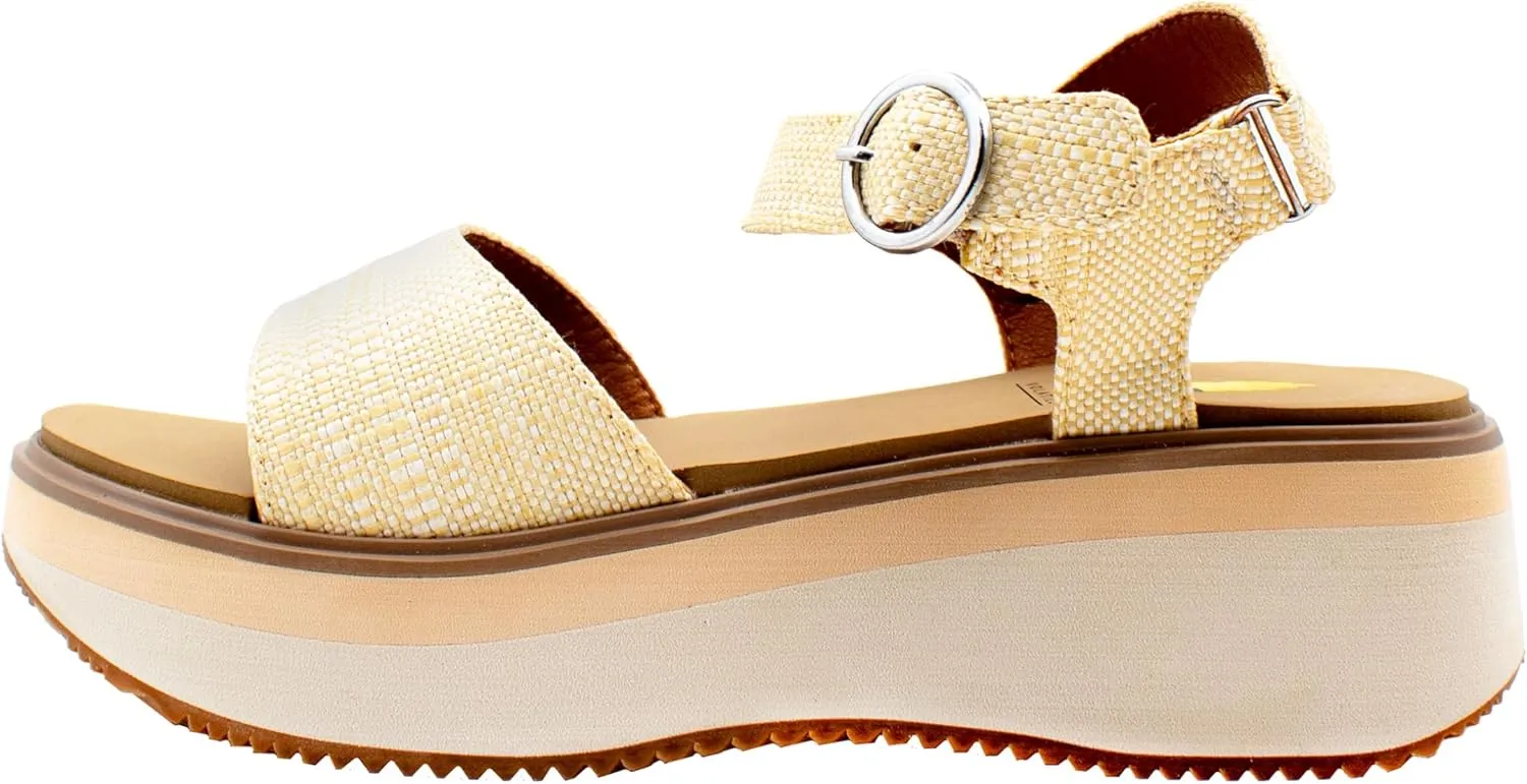 VOLATILE Womens Porcini Casual Sandals Casual Mid Heel 2-3" - Beige