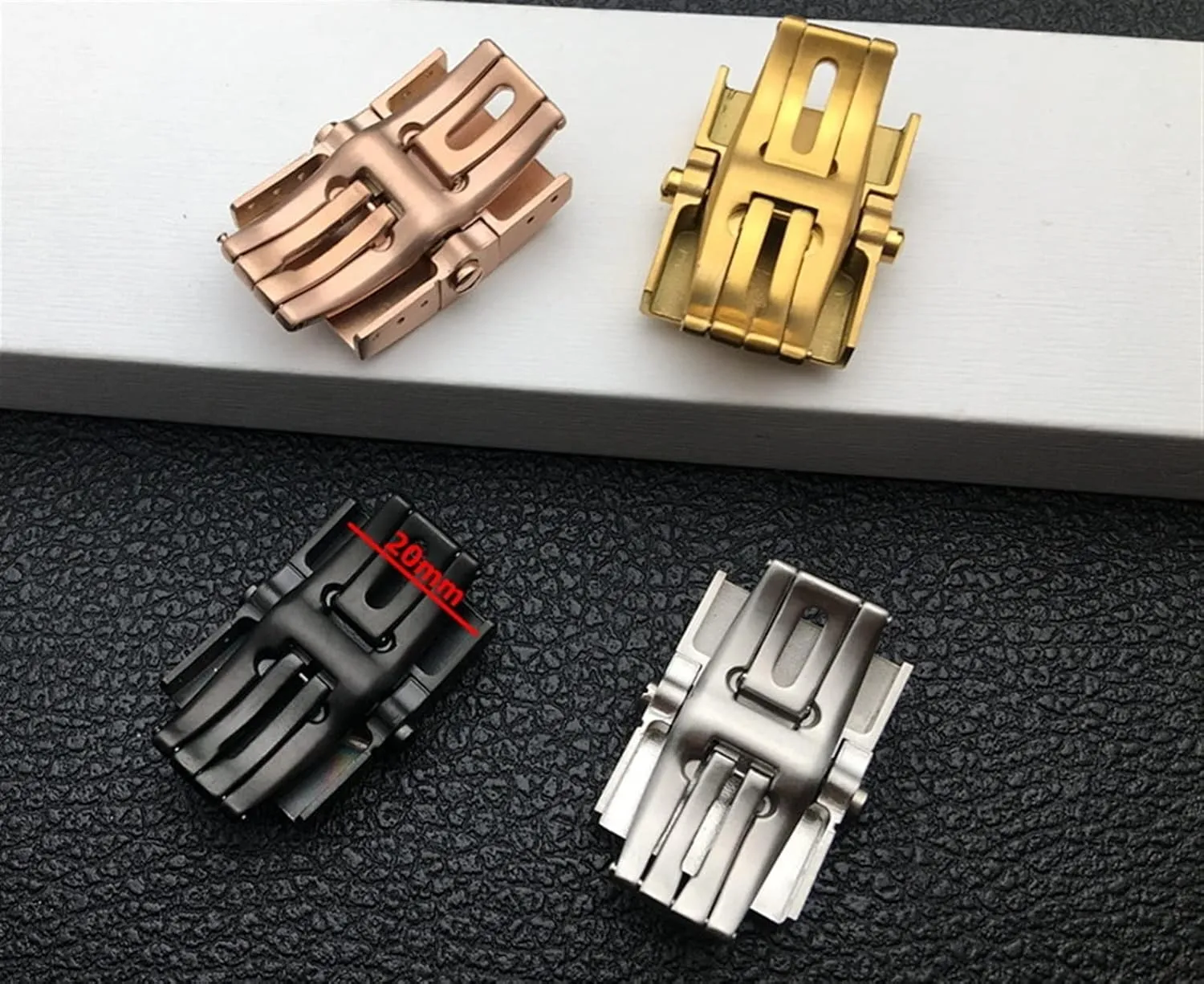Watch Accessories Suitable For Ulysse Nardin Athens Buckle Rubber Strap Buckle 316 Stainless Steel Butterfly Buckle 20mm watch clasp