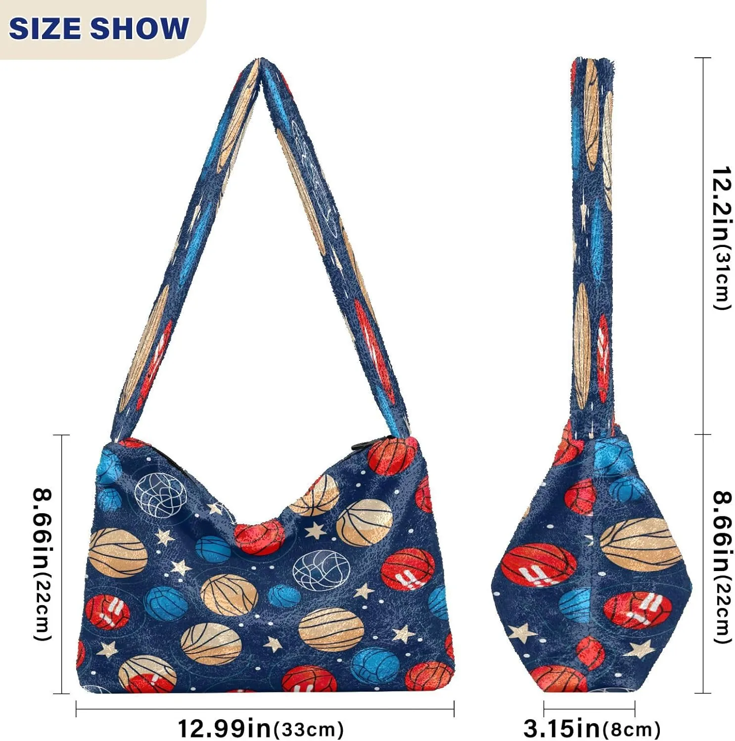 Watercolor with Cactus and Flowers Women Shoulder Bags, Tote Shoulder Bag with Zipper for Women, Autumn Handbags
