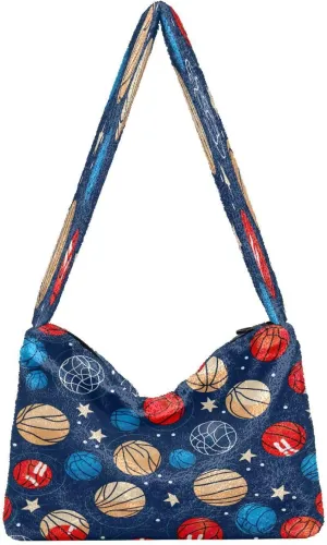 Watercolor with Cactus and Flowers Women Shoulder Bags, Tote Shoulder Bag with Zipper for Women, Autumn Handbags