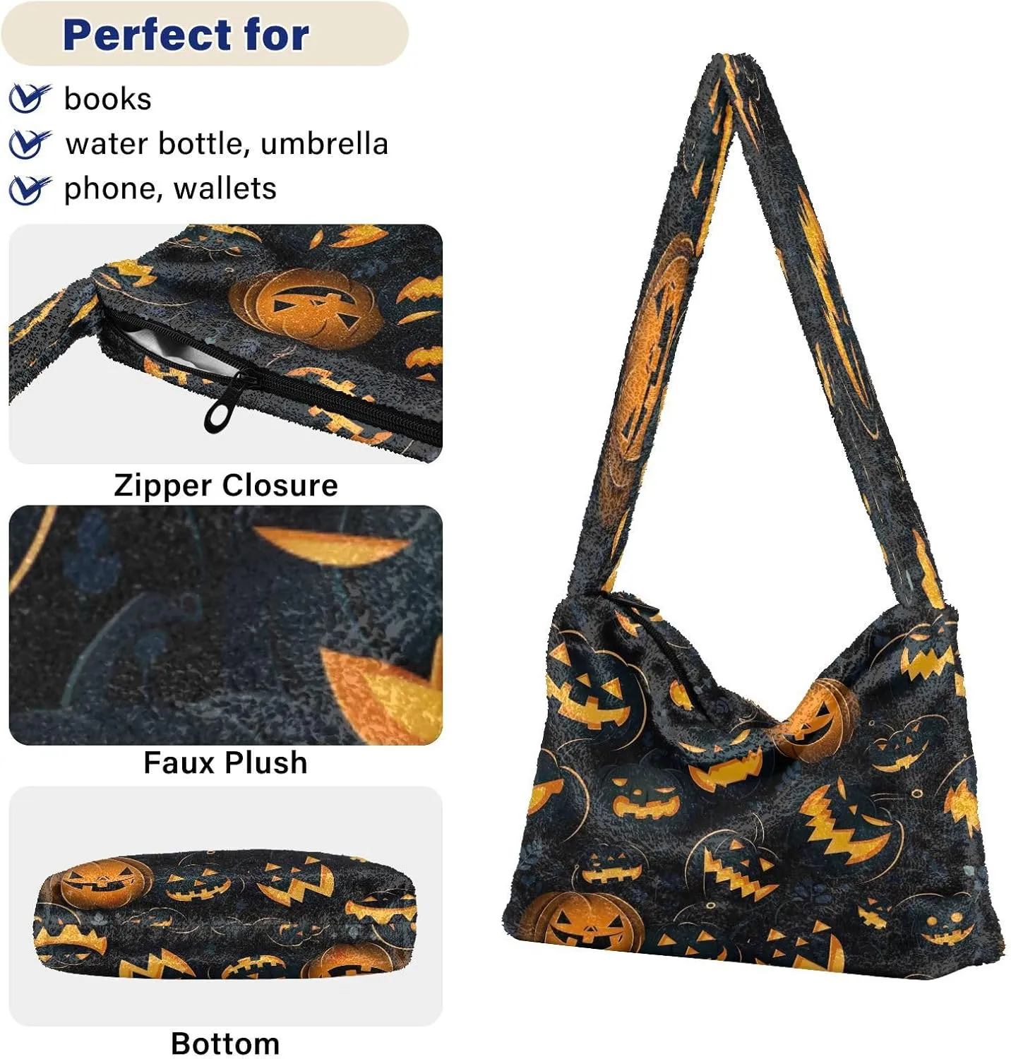 Watercolor with Cactus and Flowers Women Shoulder Bags, Tote Shoulder Bag with Zipper for Women, Autumn Handbags