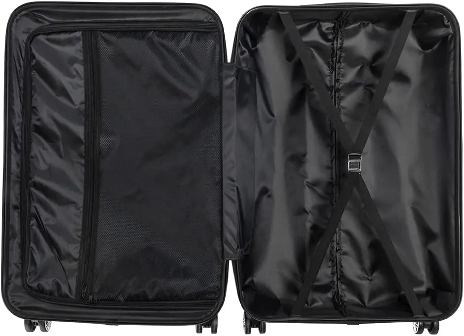 WEI WEI GLOBAL 3-Piece Luggage Sets - Suitcases with Double Silent Wheels - Travel Bag ABS Trolley Suitcase - Traveling Storage Suitcase Set (20", 24", & 28") - Dark Gray