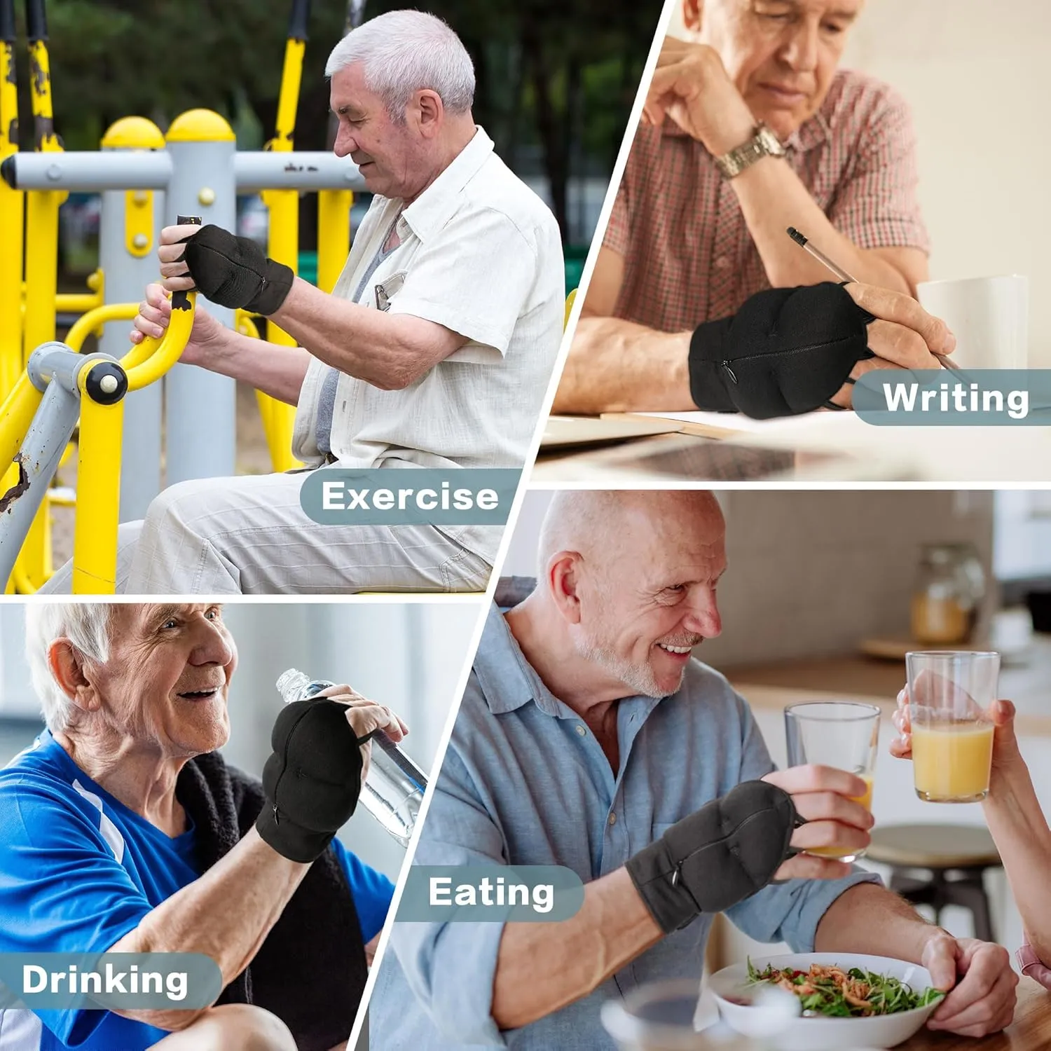 Weighted Gloves for Tremors-Adjustable Hand Gloves Stability Aid for Parkinson's Hand Tremors, Enhanced Grip & Writing Support for Elderly