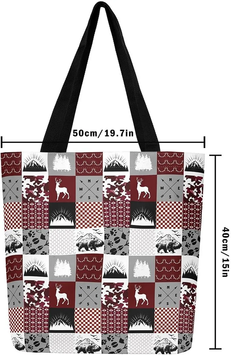 Western Canvas Tote Bag Gothic Bull Skull Beach Bag,Cowboy Hat Rustic Cowboy Boots Exotic Cow Horse Handbag