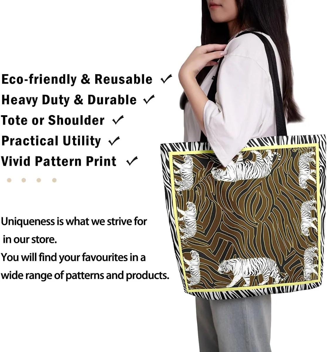 Western Canvas Tote Bag Gothic Bull Skull Beach Bag,Cowboy Hat Rustic Cowboy Boots Exotic Cow Horse Handbag