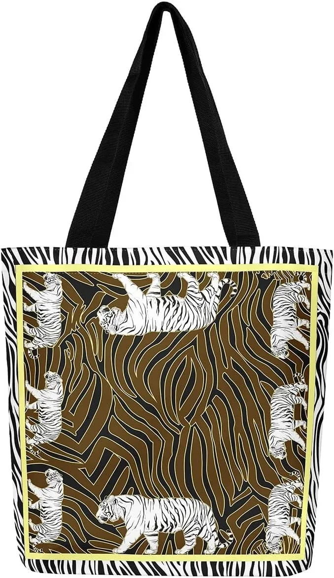 Western Canvas Tote Bag Gothic Bull Skull Beach Bag,Cowboy Hat Rustic Cowboy Boots Exotic Cow Horse Handbag