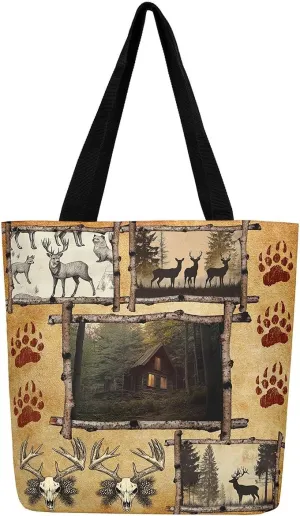 Western Canvas Tote Bag Gothic Bull Skull Beach Bag,Cowboy Hat Rustic Cowboy Boots Exotic Cow Horse Handbag