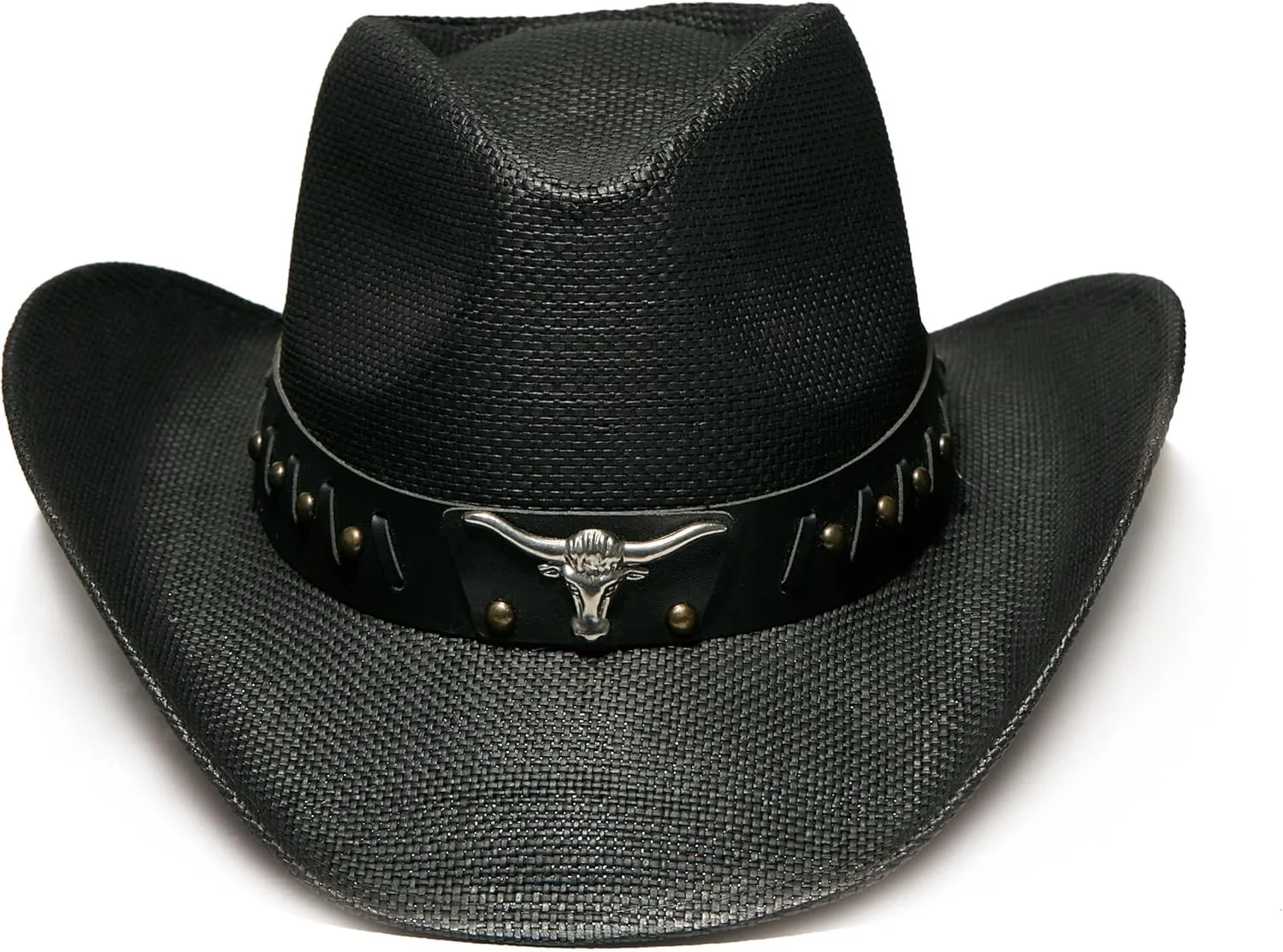 Western Straw Cowboy and Cowgirl Hats with Decorative Bands - Unisex Wide Brim Raffia Style Sun Hat