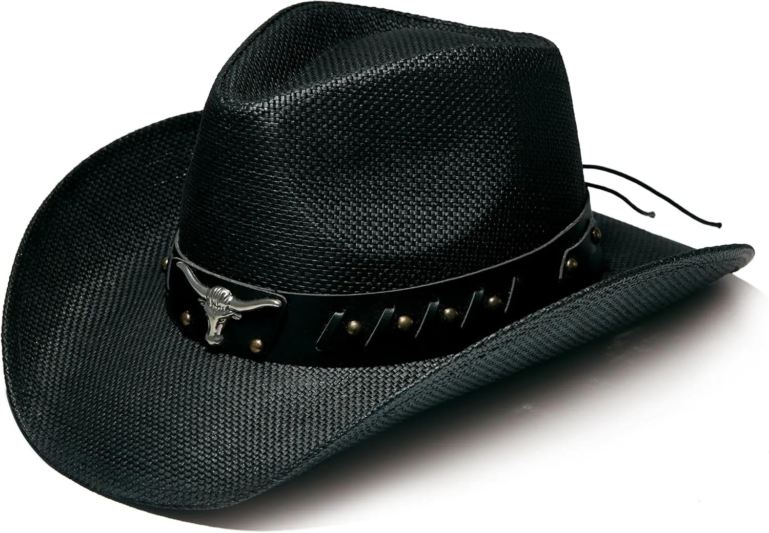 Western Straw Cowboy and Cowgirl Hats with Decorative Bands - Unisex Wide Brim Raffia Style Sun Hat