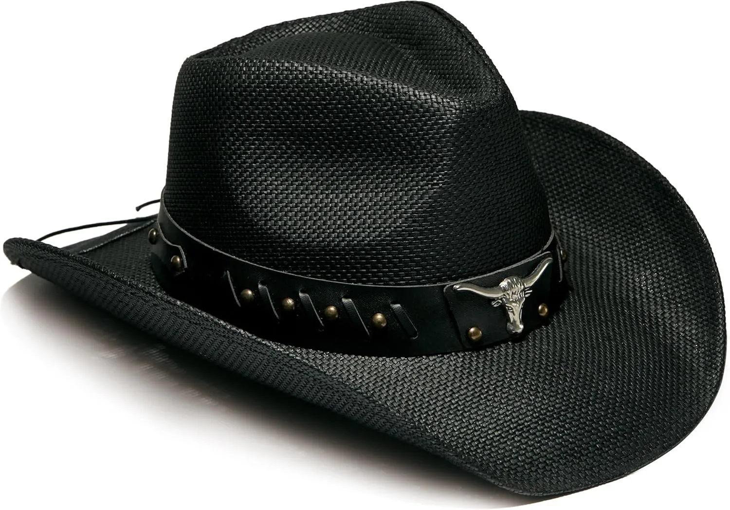 Western Straw Cowboy and Cowgirl Hats with Decorative Bands - Unisex Wide Brim Raffia Style Sun Hat