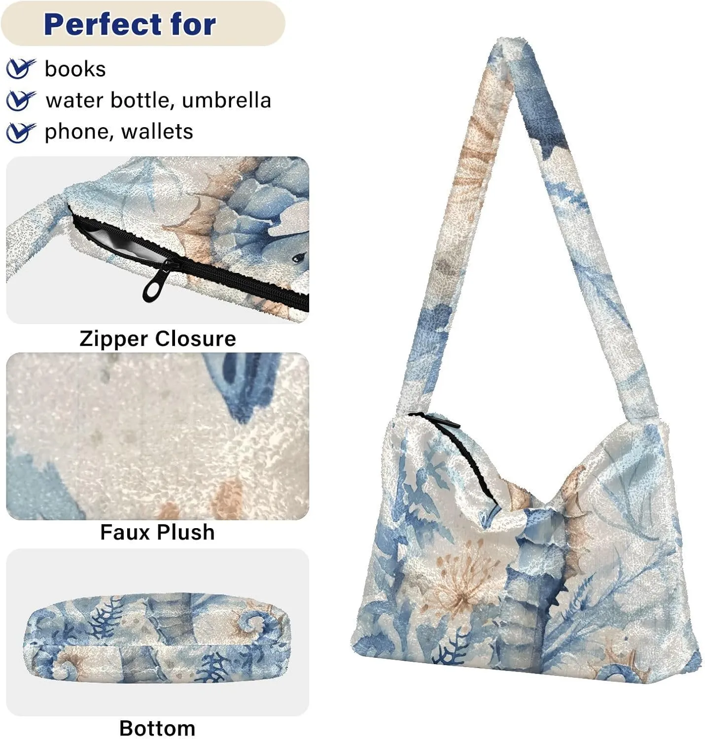 White Cute Dog Green Paper Womens Shoulder Handbags, Underarm Shoulder Bag, Book Totes for Women
