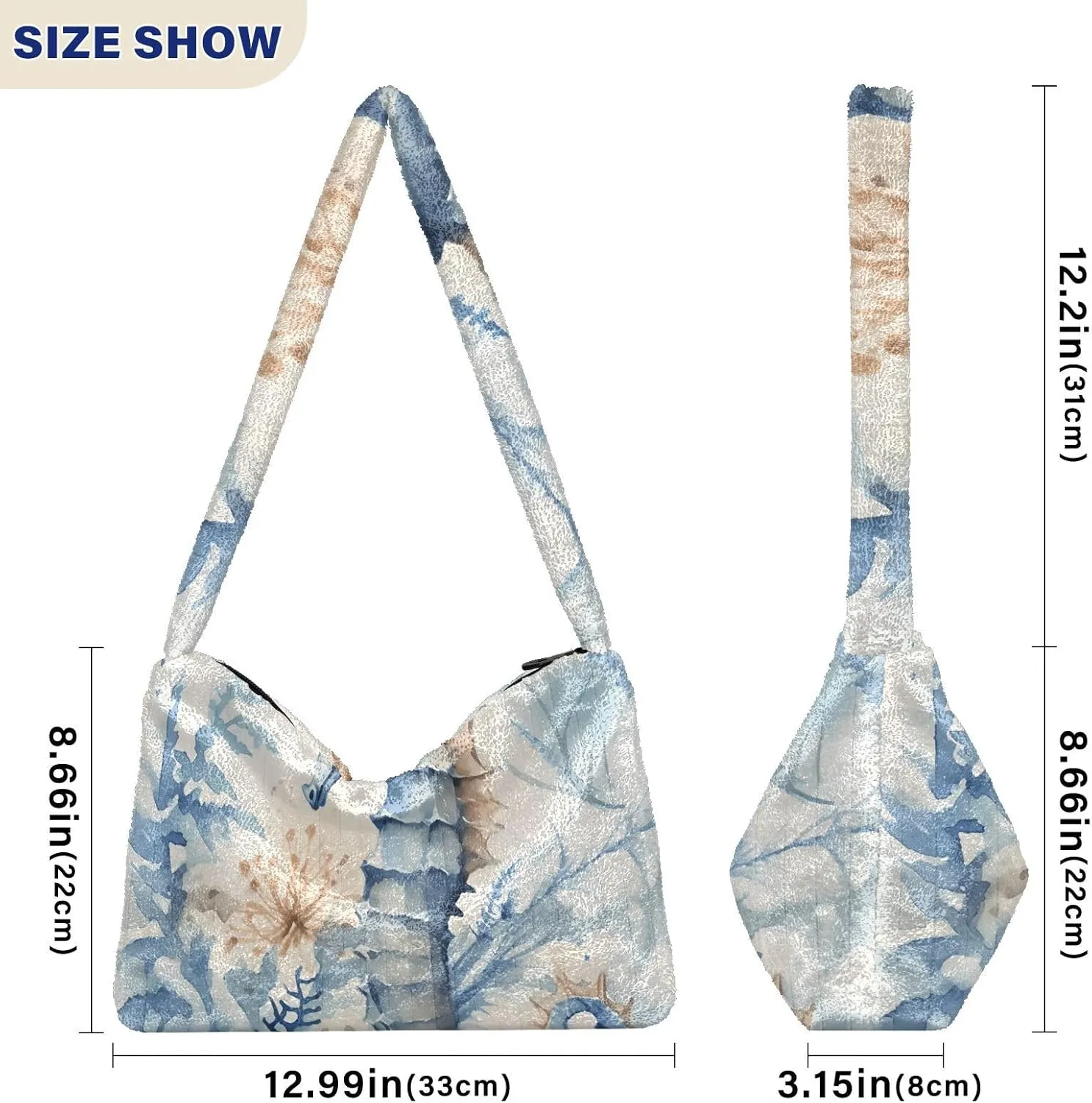 White Cute Dog Green Paper Womens Shoulder Handbags, Underarm Shoulder Bag, Book Totes for Women