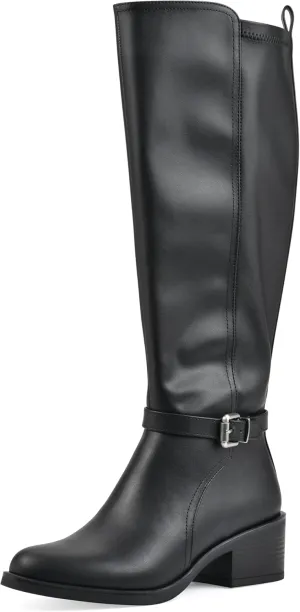 WHITE MOUNTAIN Women's Custard Block Heeled Tall Shaft Riding Boot