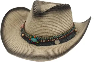 Wide Brim Floppy Straw Hat for Men Women Foldable Western Cowboy Hat Shapeable Summer Beach Travel Sun Hat Panama Cowgirl Cap
