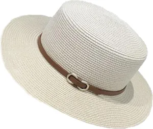Women Beach Straw Sun Hat Flat Topped Straw hat Summer Beach Hat for Men Women for Party Travel