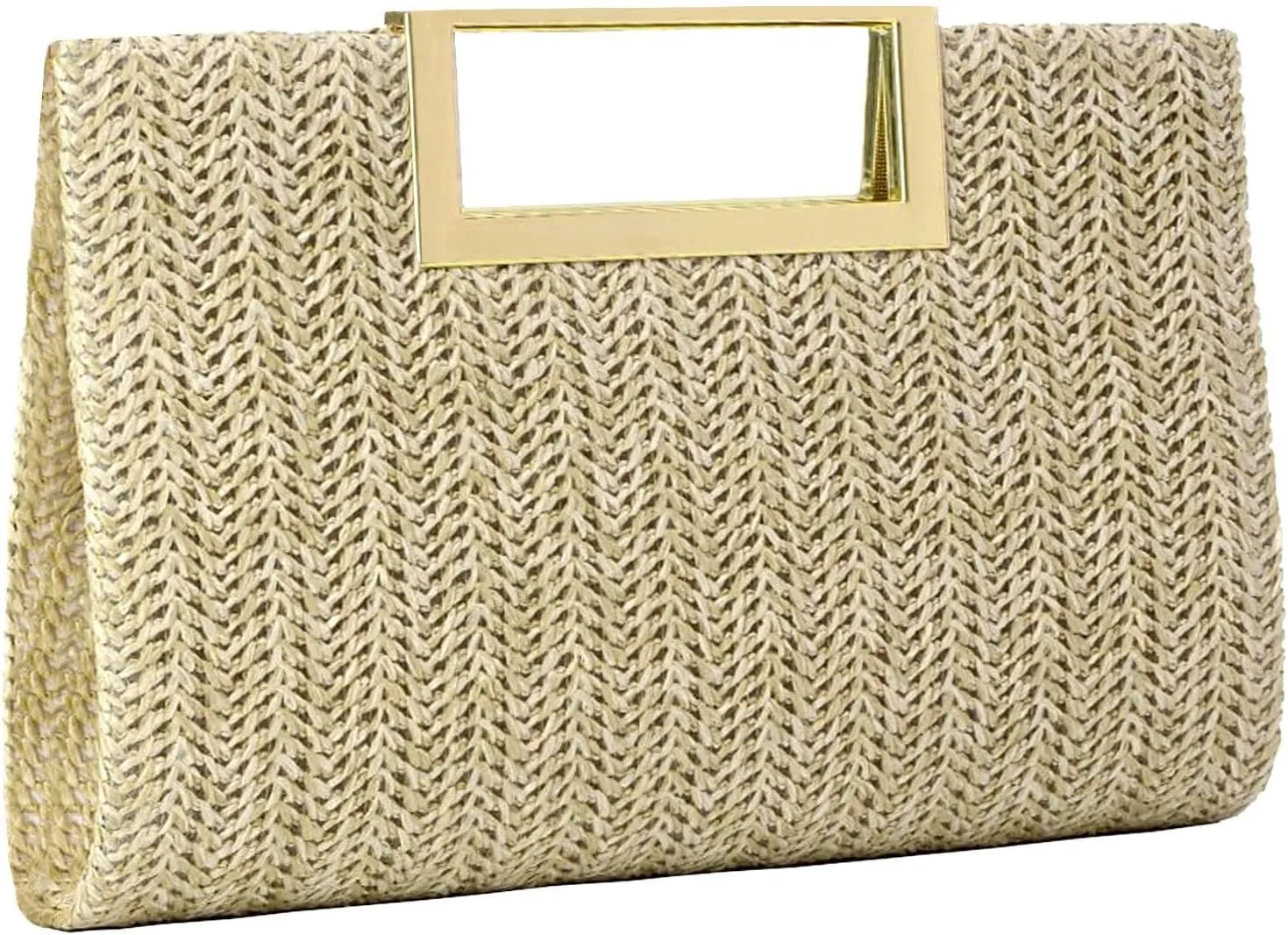 Women Clutch Top Handbags Straw Raffia Bag Purse Woven Tote CrossBag for Women Beach Summer Travel