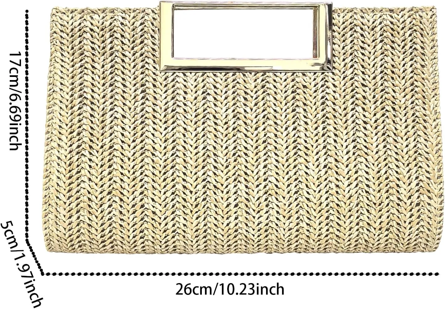 Women Clutch Top Handbags Straw Raffia Bag Purse Woven Tote CrossBag for Women Beach Summer Travel