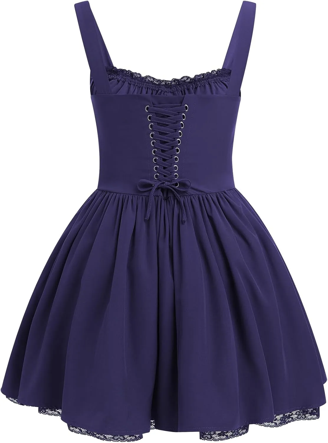 Women Corset Dress Floral Mini Dress Sexy Spaghetti Straps Low Cut Lace Short Dress Ruffle Summer Bustier Sundress