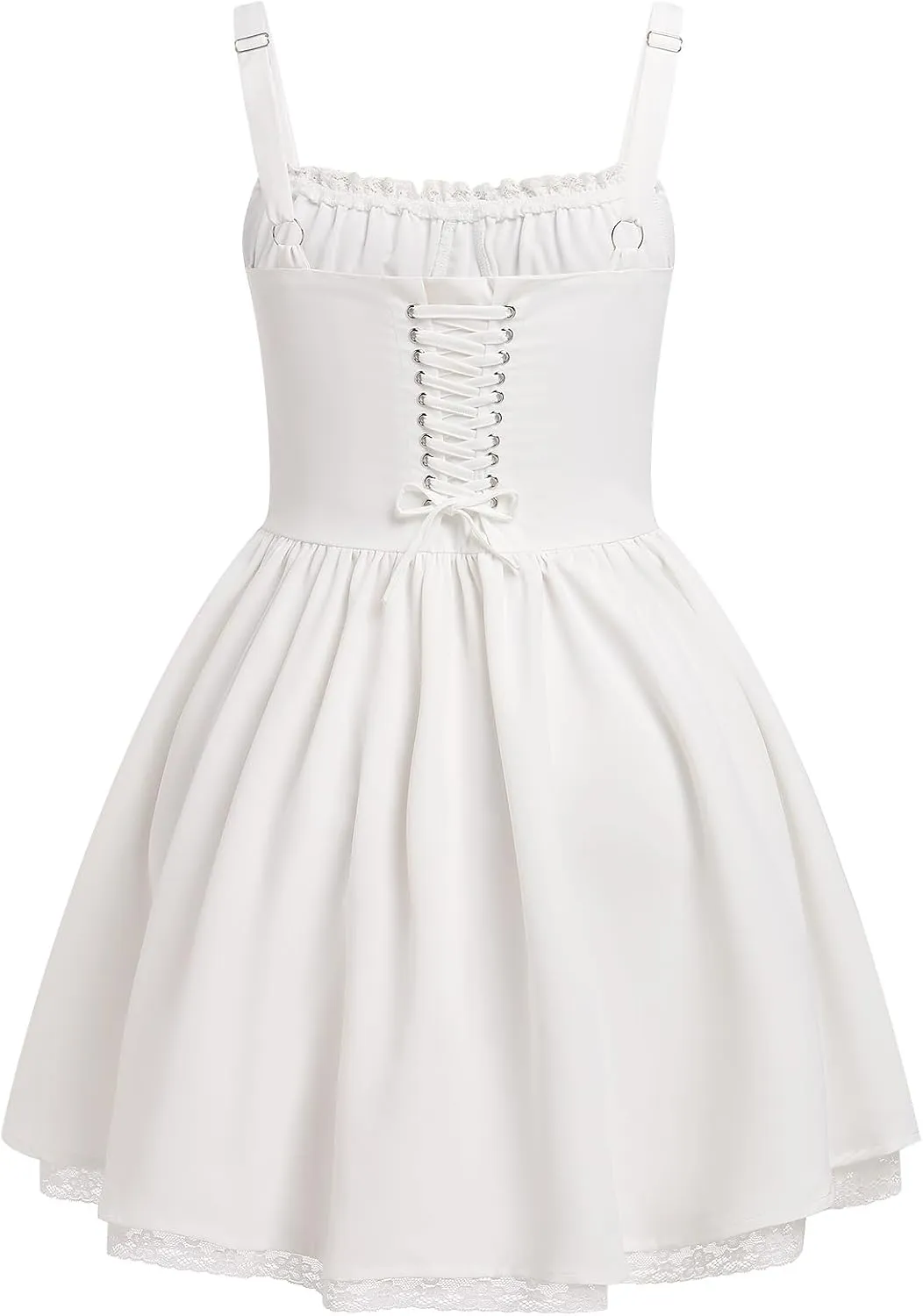 Women Corset Dress Floral Mini Dress Sexy Spaghetti Straps Low Cut Lace Short Dress Ruffle Summer Bustier Sundress