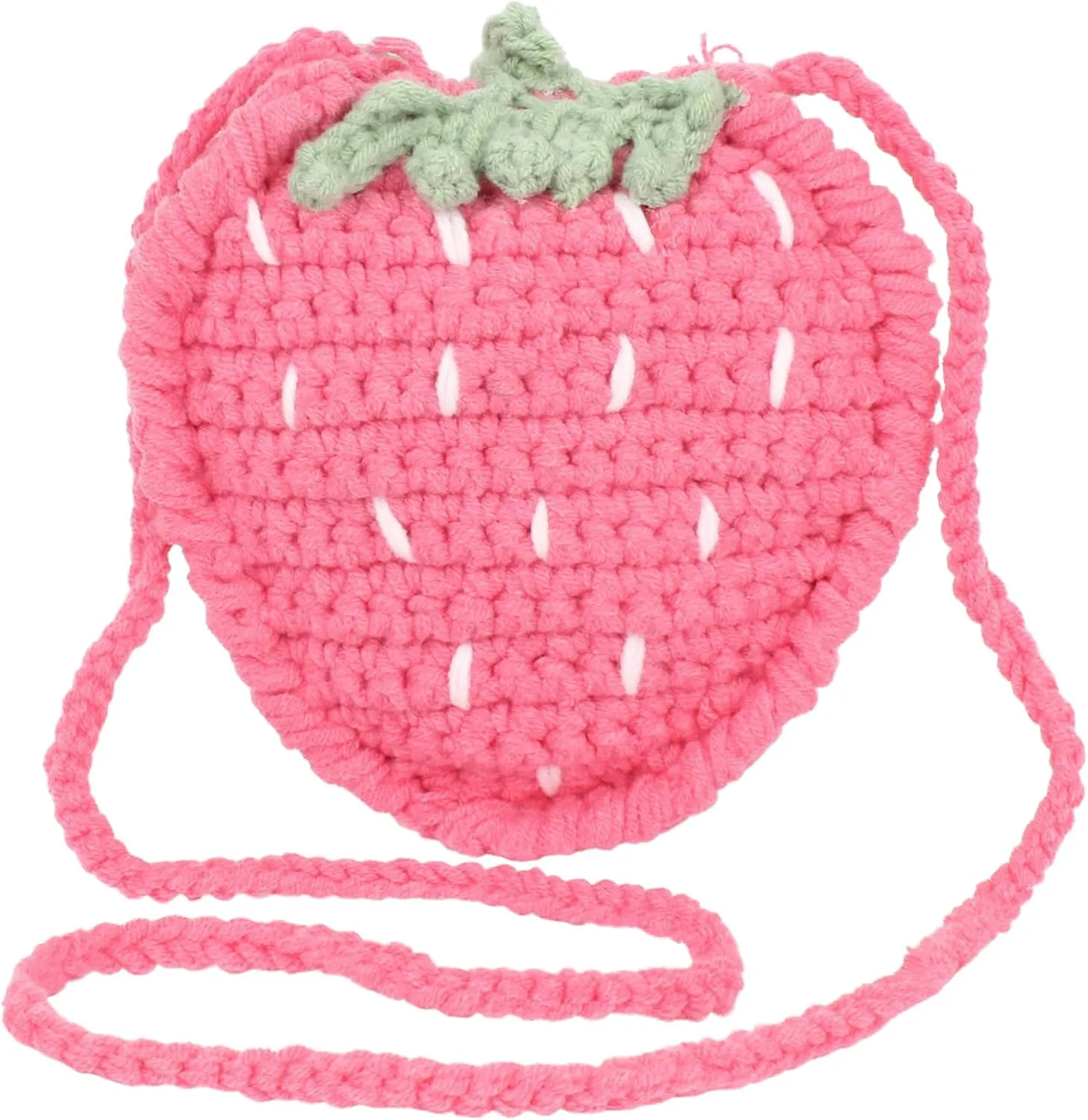 Women Girls Mini Fruit Knitting yarn Crochet Crossbody Shoulder Bag Coin Purse