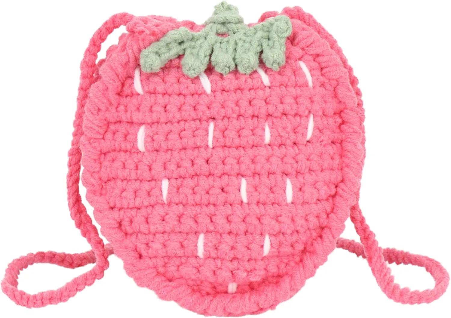 Women Girls Mini Fruit Knitting yarn Crochet Crossbody Shoulder Bag Coin Purse