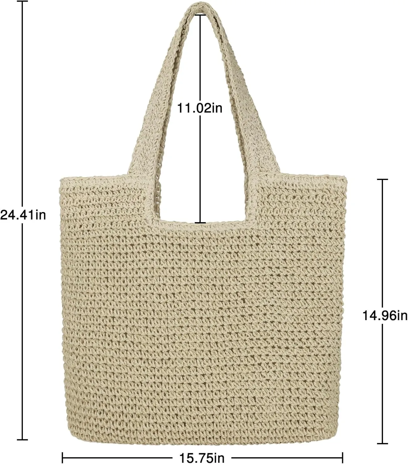 Women Large Straw Beach Bag Handmade Woven Shoulder Bags Hobo Tote Handbag Purse for Summer