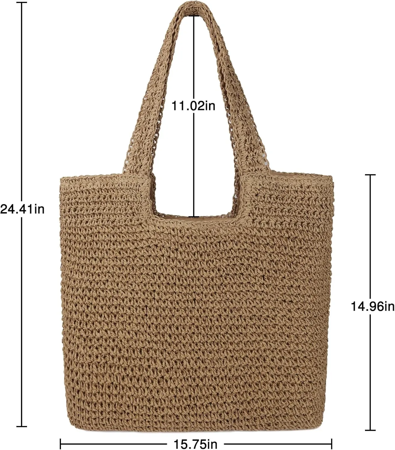 Women Large Straw Beach Bag Handmade Woven Shoulder Bags Hobo Tote Handbag Purse for Summer