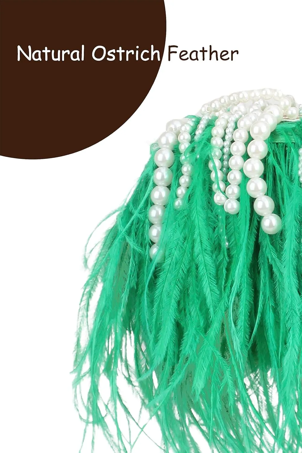 Women Real Natural Ostrich Feather Evening Bags Purses Clutch Vintage Banquet Handbag