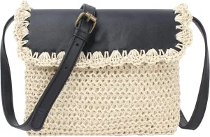 Women Small Straw Woven Cross-body Shoulder Bag Bohemian Handbag Purse
