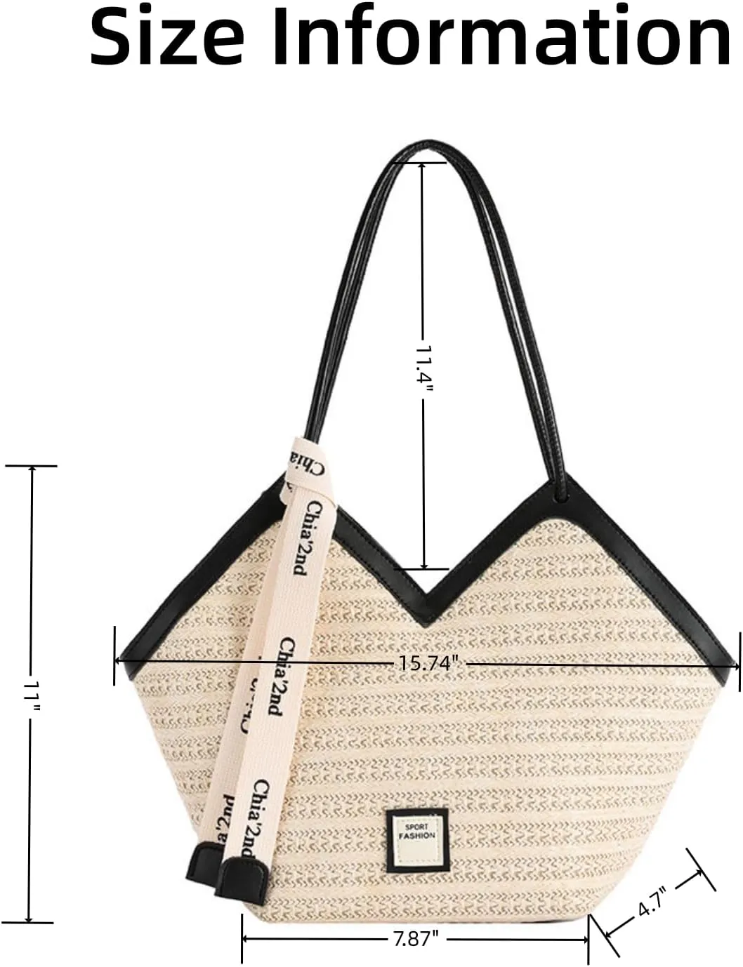 Women Straw Shoulder Bag Beach Tote Bag Handmade Woven Shoulder Bag Large Beach Handbag